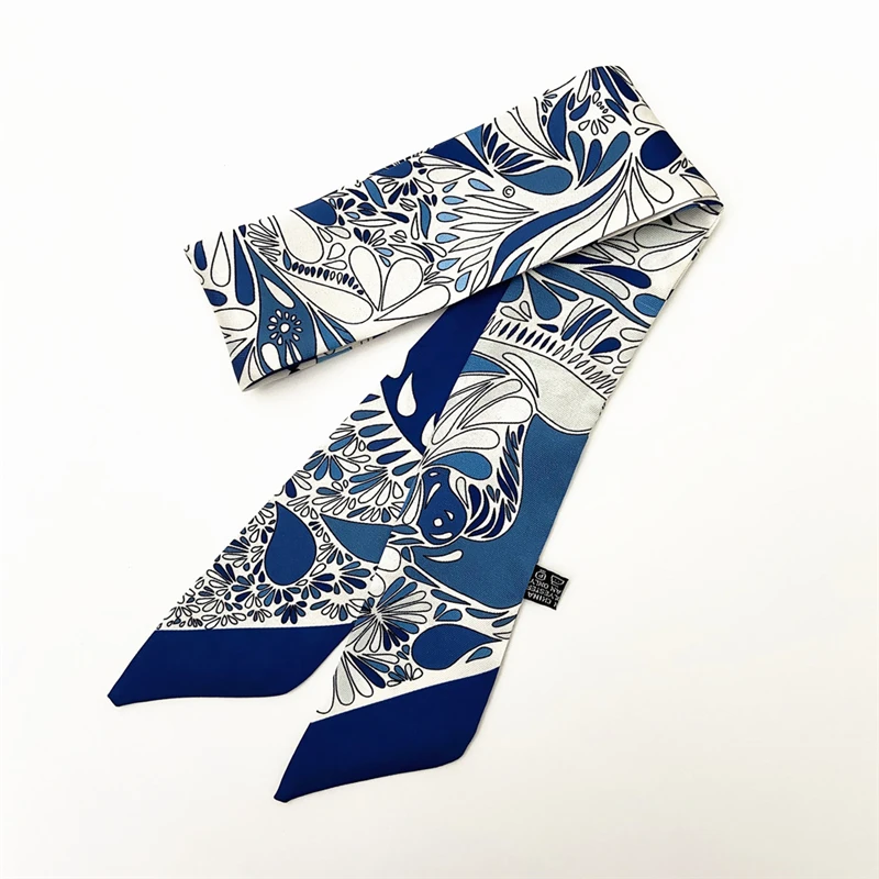 Designer Bag Scarf Twill Print Small Scarf Women Luxury Long And Narrow Tie Handbag Ribbon Hair Band Fashion Ladies Bandanas M