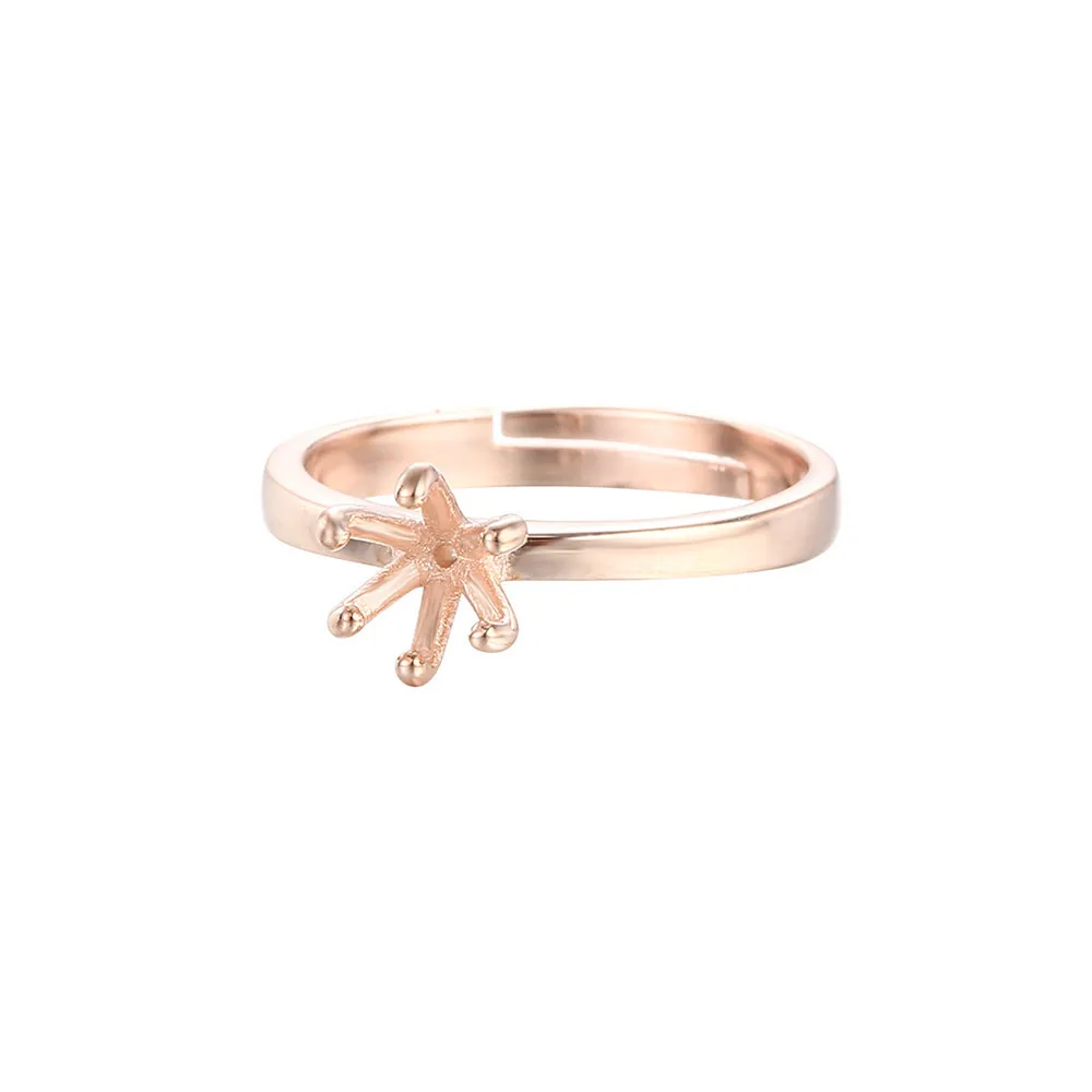 

Ring Blank for 3.5mm/4.5mm/5.5mm/6.5mm/7.5mm Round Faceted Gemstones Gold Plated 925 Silver Adjustable Ring Setting