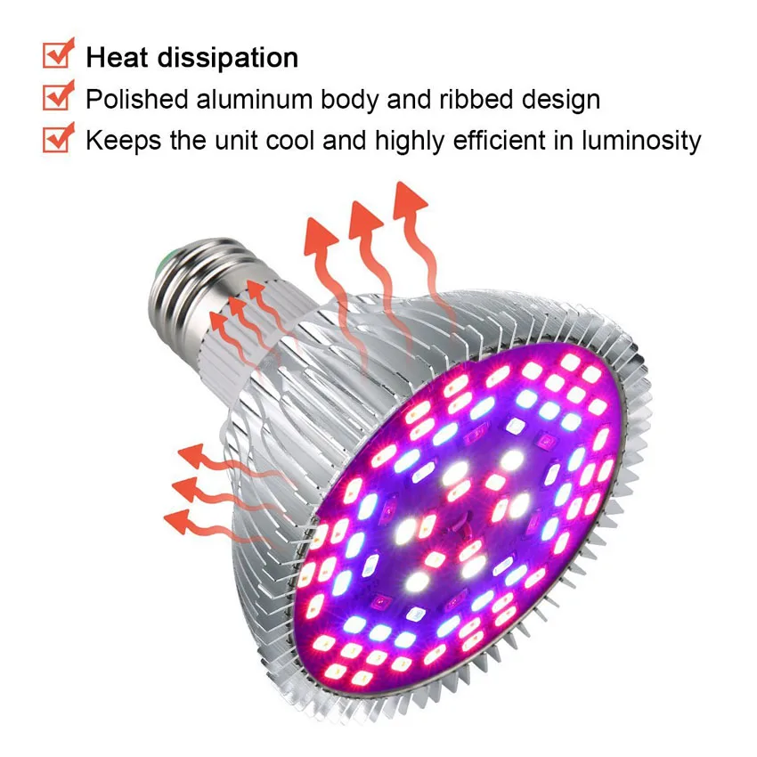 Nearcam espectro completo led planta crescimento lâmpada 30w50w80w100w efeito de estufa plantio suplemento luz frutas e vegetais lâmpada de reprodução