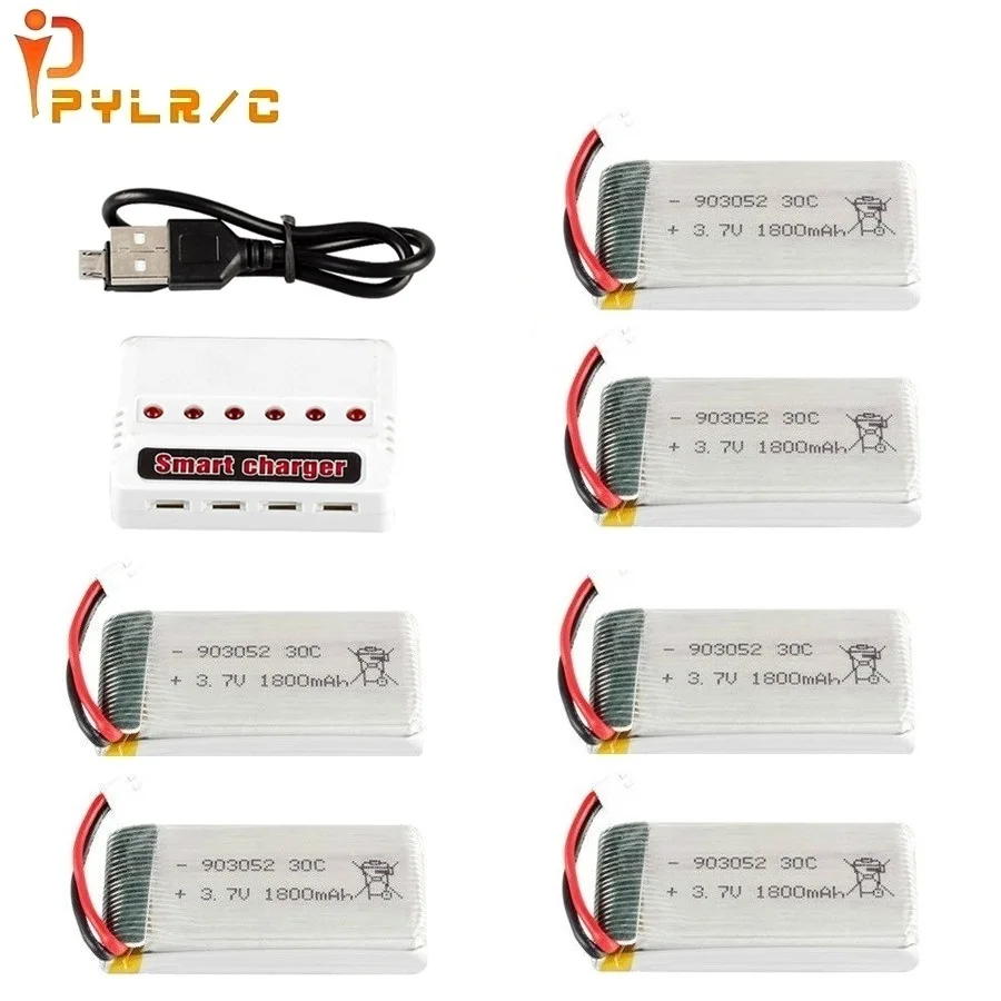 Bateria e carregador Lipo, Peças RC Quadcopter, 3.7V, 1800mAh, SYMA KY601S, X5, X5S, X5C, X5SC, X5SH, X5SW, M18, H5P, H11D, H11C