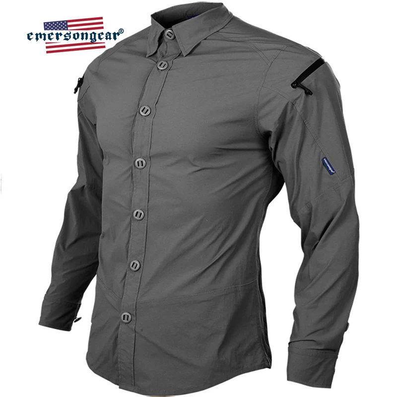 Emersongear Blue Label Mens Tactical Shirt Shooting Stretched Triple Tech Shirt Outdoor Hunting Quick Dry Nylon Active Tops