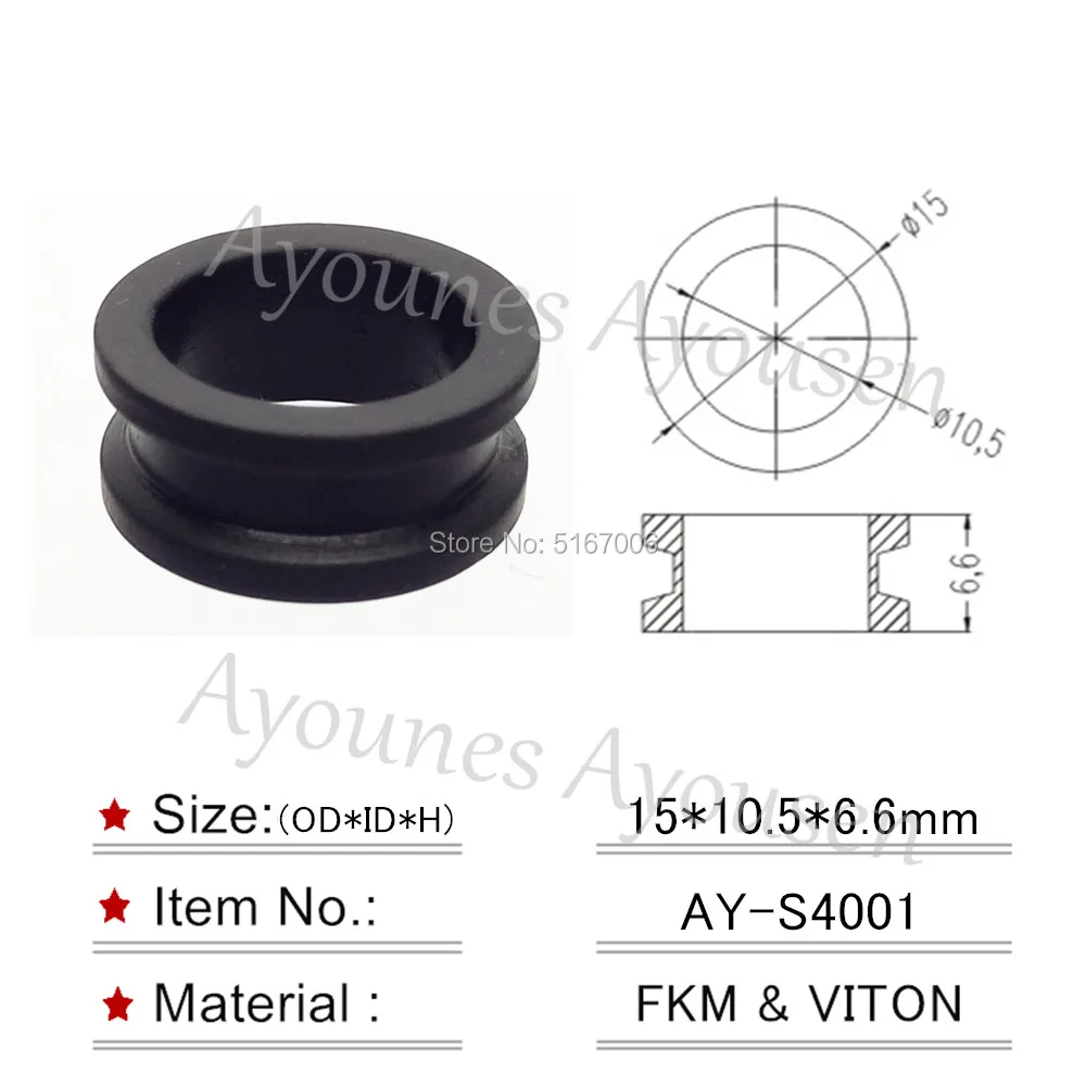 Hot wholesale 50pieces fuel injector grommet rubber seal 15*10.5*6.6mm for mitsubishi dodge (AY-S4001)