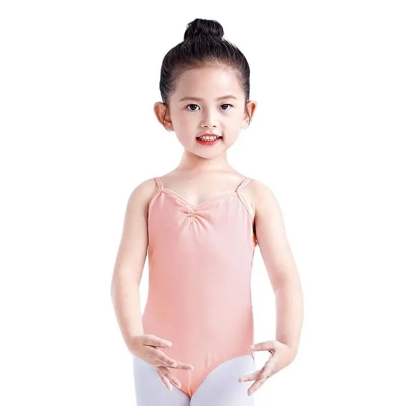 Collant de algodão bonito para meninas, dança ginástica, roupa pequena criança, 4 cores