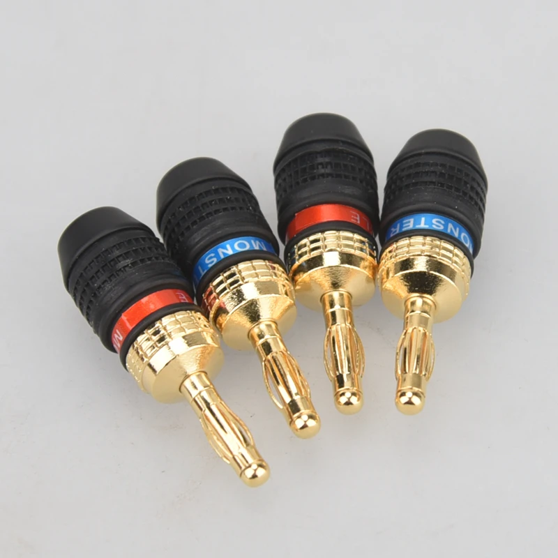 HIFIDIY LIVE 4 Stück/Set 4 mm reines Kupfer vergoldeter Bananenstecker-Anschluss für Audio-Video-Lautsprecher-Adapter, Terminal-Anschluss-Set