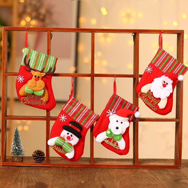 Christmas ornaments high-end children's socks gift bag old man snowman decoration candy