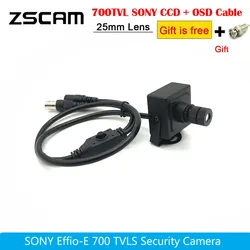 25mm Lens 540 TVLS SONY CCD kamera CCTV 700 TVLS OSD 811 Effio o-e güvenlik kutusu OSD Mini kamera + RCA adaptörü araba sollama kam