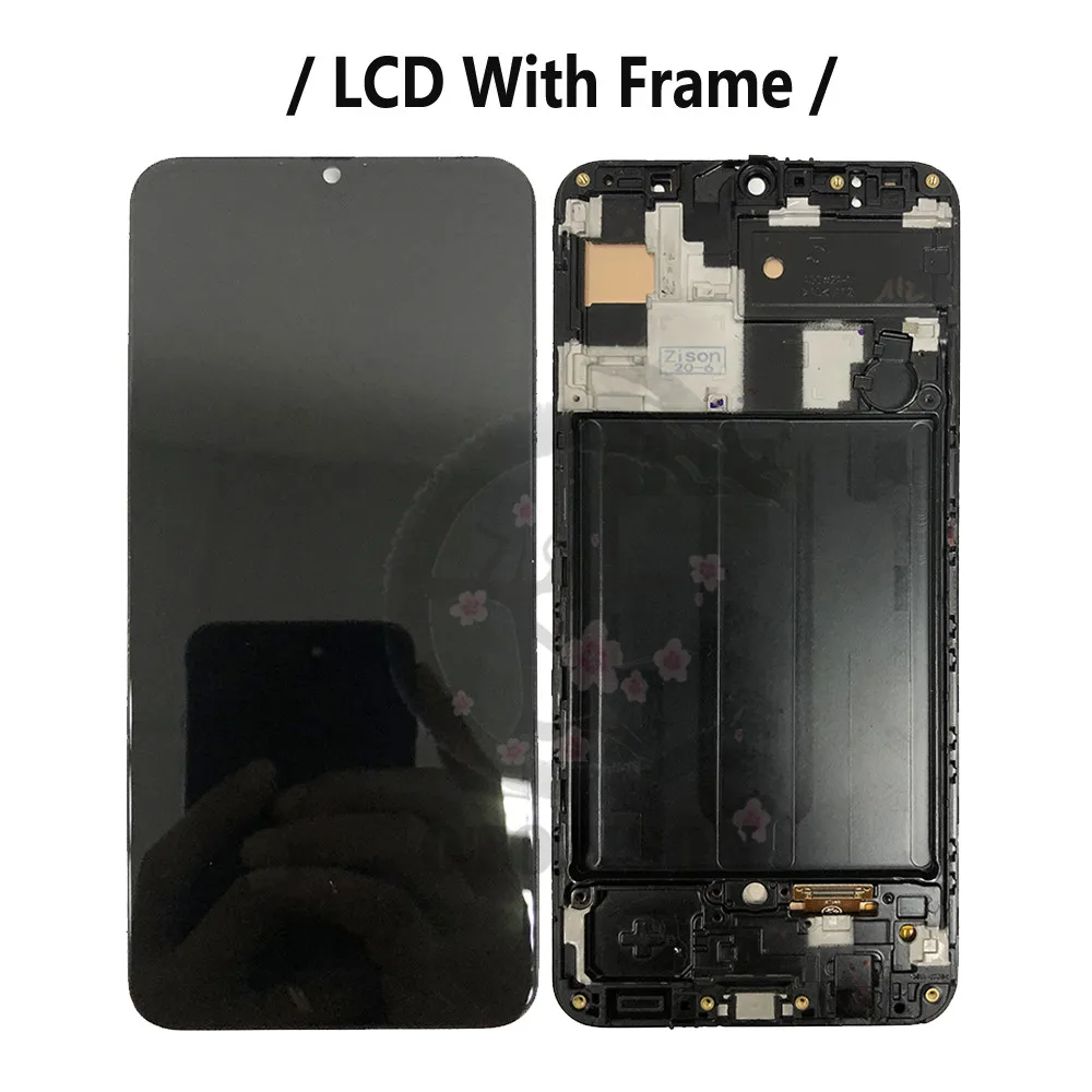 Super AMOLED A50 LCD For SAMSUNG Galaxy A505 A505F/DS A505FN Display Screen Touch Sensor Digitizer Assembly With Frame Module