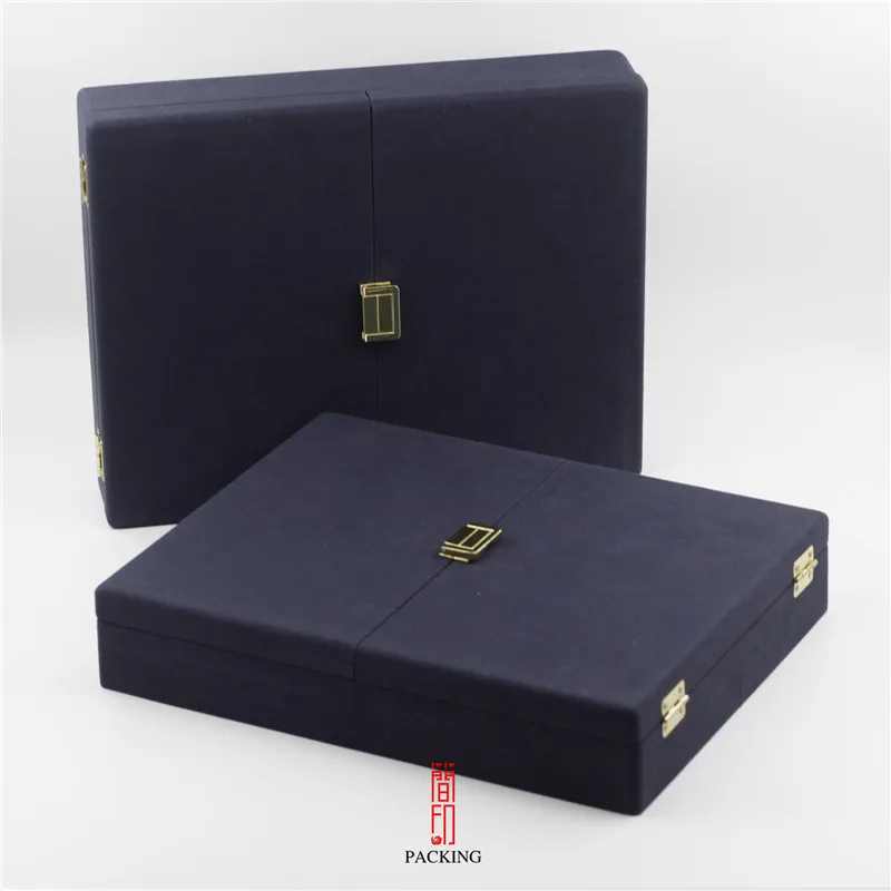 Boutique portable jewelry storage box, made of microfiber material, ring / necklace display collection storage box