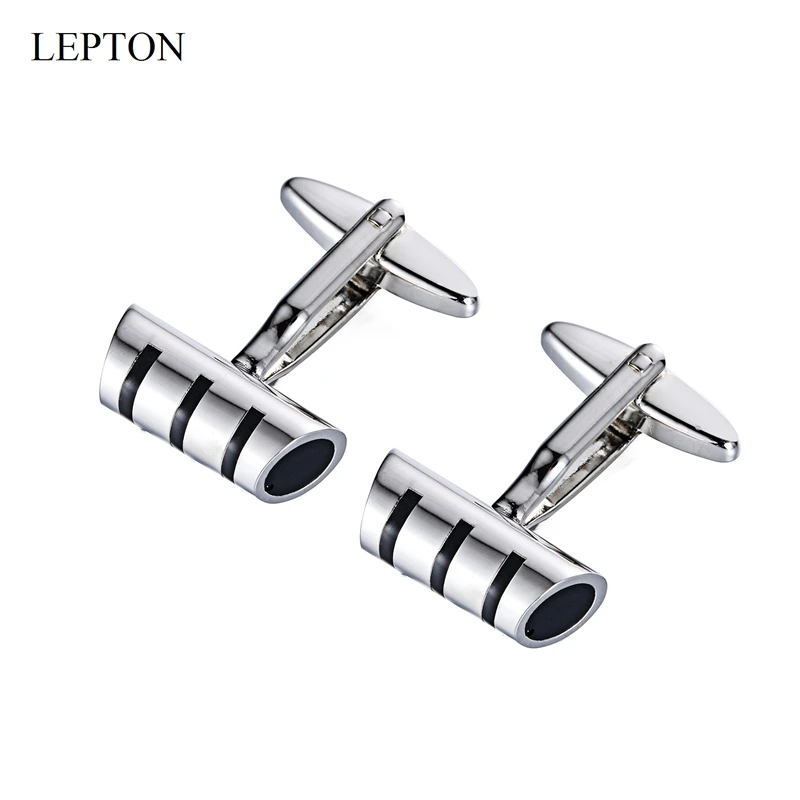 Lepton Enamel Cufflinks Classic Cylinder Metal Cufflink Gift for Mens Fathers Day Lover Friends Wedding Anniversaries Birthdays