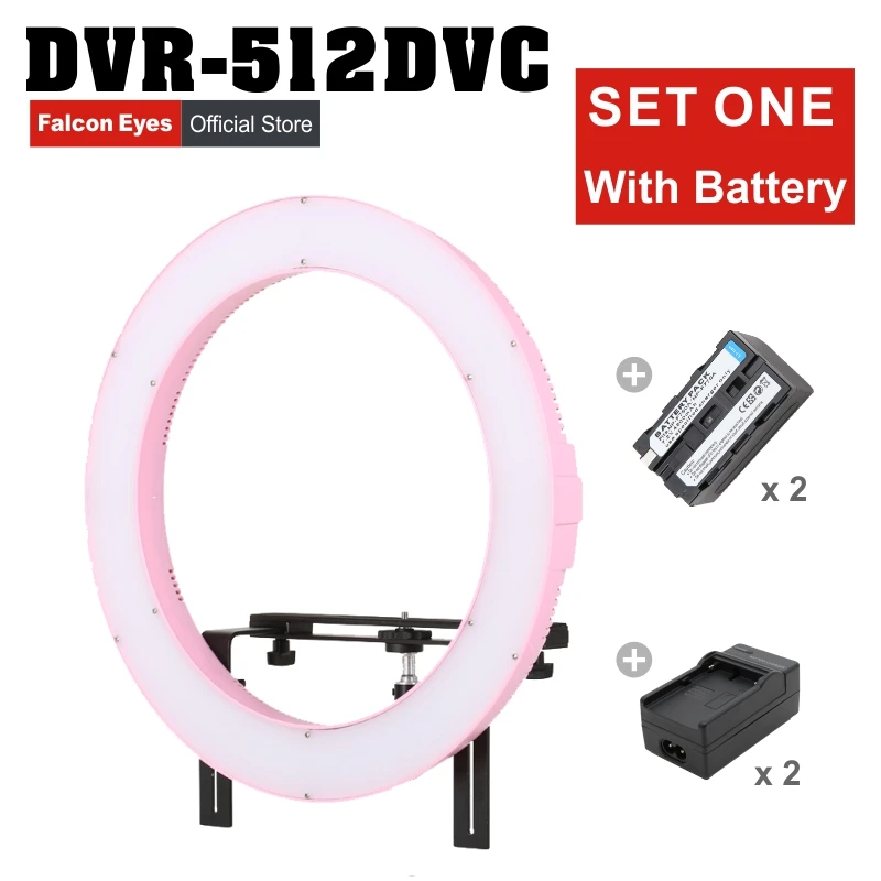 

FALCONEYES LED Ring Light Studio Camera Lamp 31W Continuous Lighting For Youtube Makeup Photography W/Battery DVR-512DVC Set One
