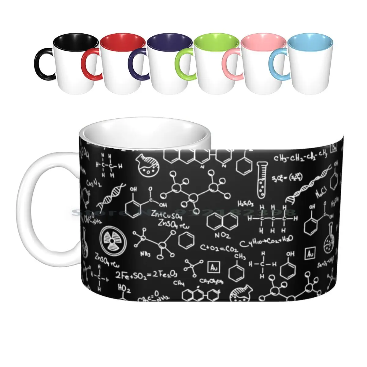 Science Chemistry Pattern Ceramic Mugs Coffee Cups Milk Tea Mug Chemistry Scientist Science Chemical Symbol Atomic Chemical