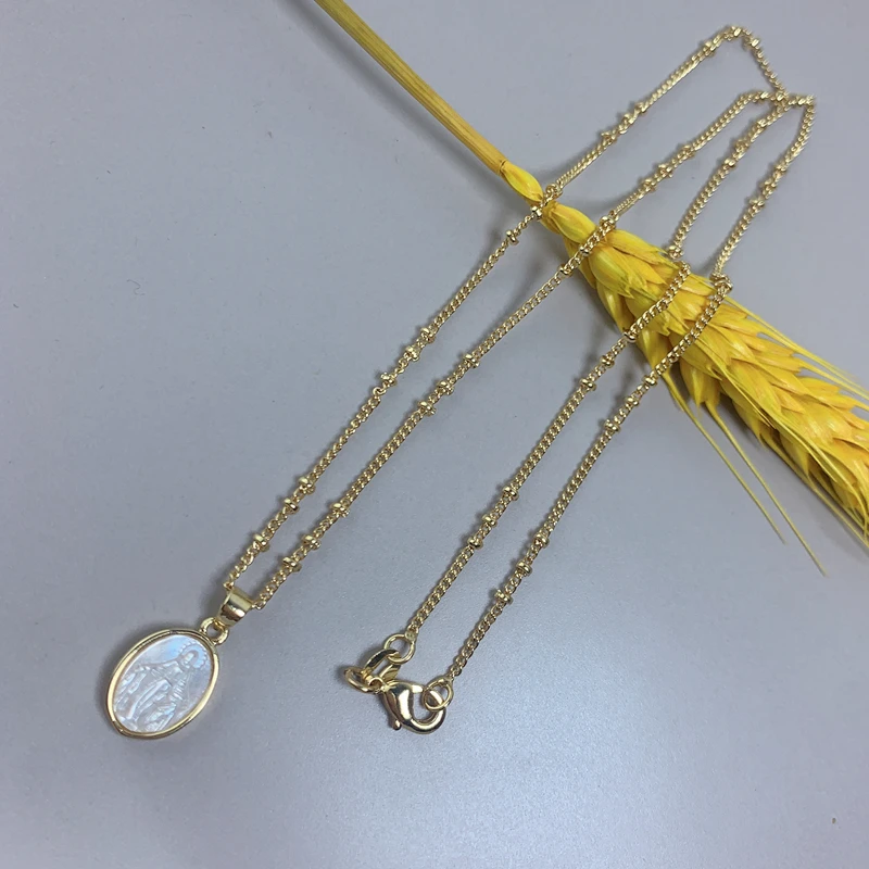 Médaille Miraculeuse Vierge Marie – Pendentif Acier Inoxydable Doré Ou Argenté + Chaîne Offerte – Symbole De Foi & Protection