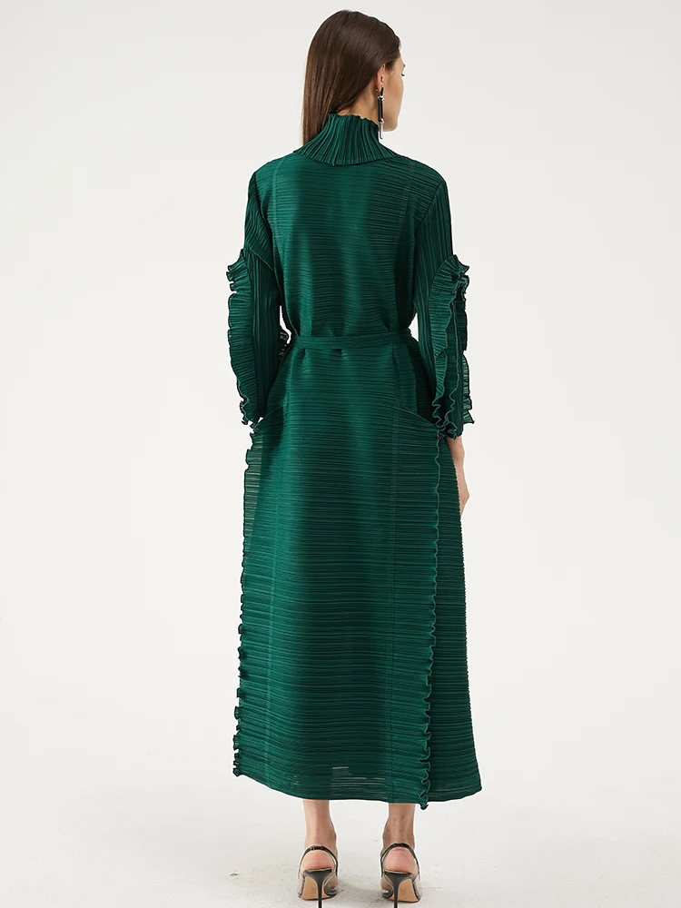 pleated dresses womens 2022 2022 Spring, Summer and Autumn New Trend Fashion Women's Clothes V-Neck Medium Long Gradually Changing Pleated Dress - Women Dress and Women Clothing price
