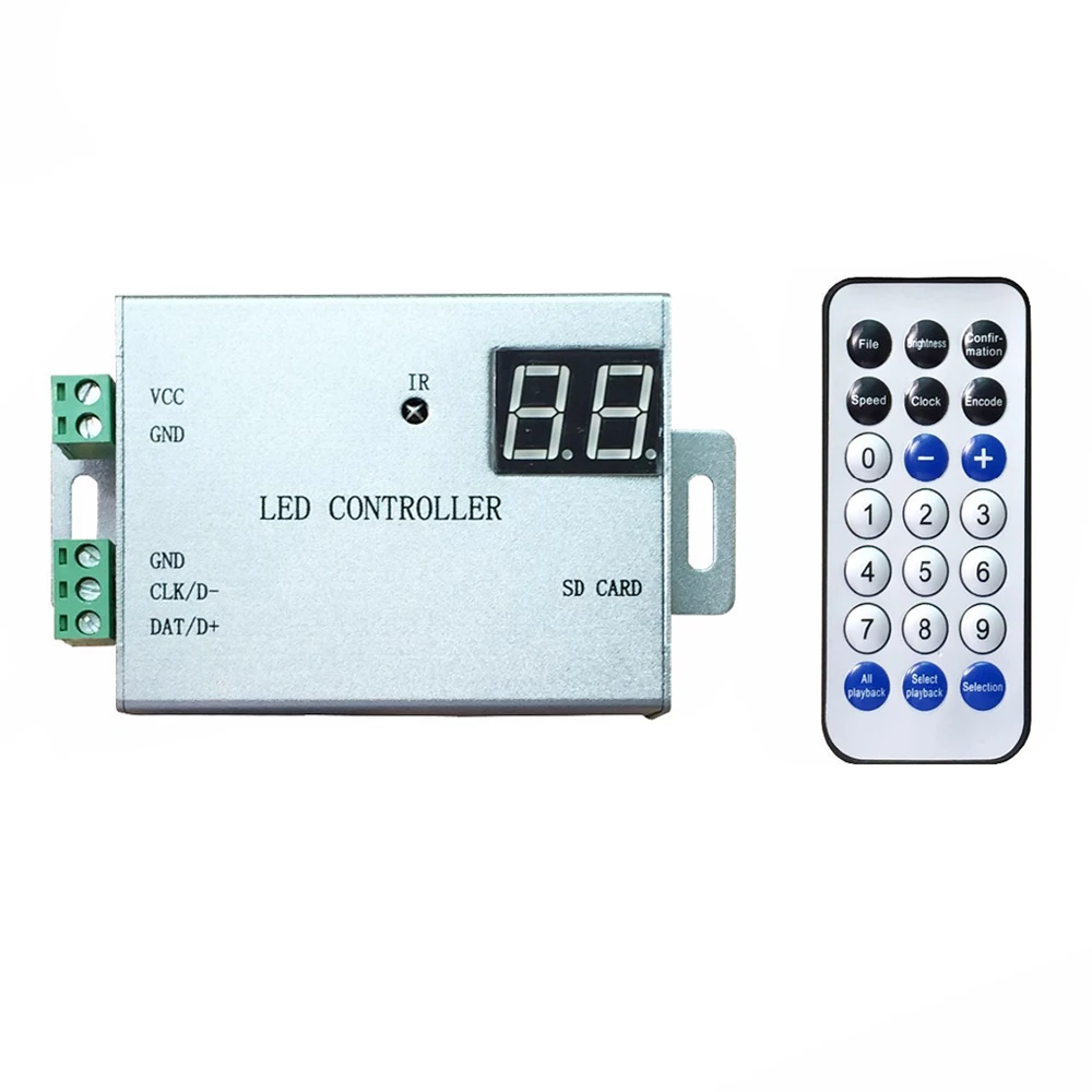 IR Wireless Remote Programmable Pixel Led Controller WS2812 WS2811 APA102 DMX512 One Port 4096 Pixels