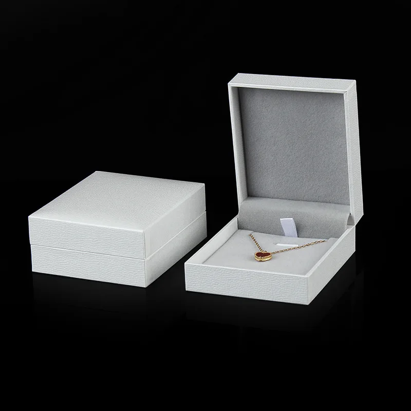 Wholesale Ring Earrings Jewelry Packaging Box for Business Superior Gift Necklace Ear Studs Bracelet Bangle Storage Box White