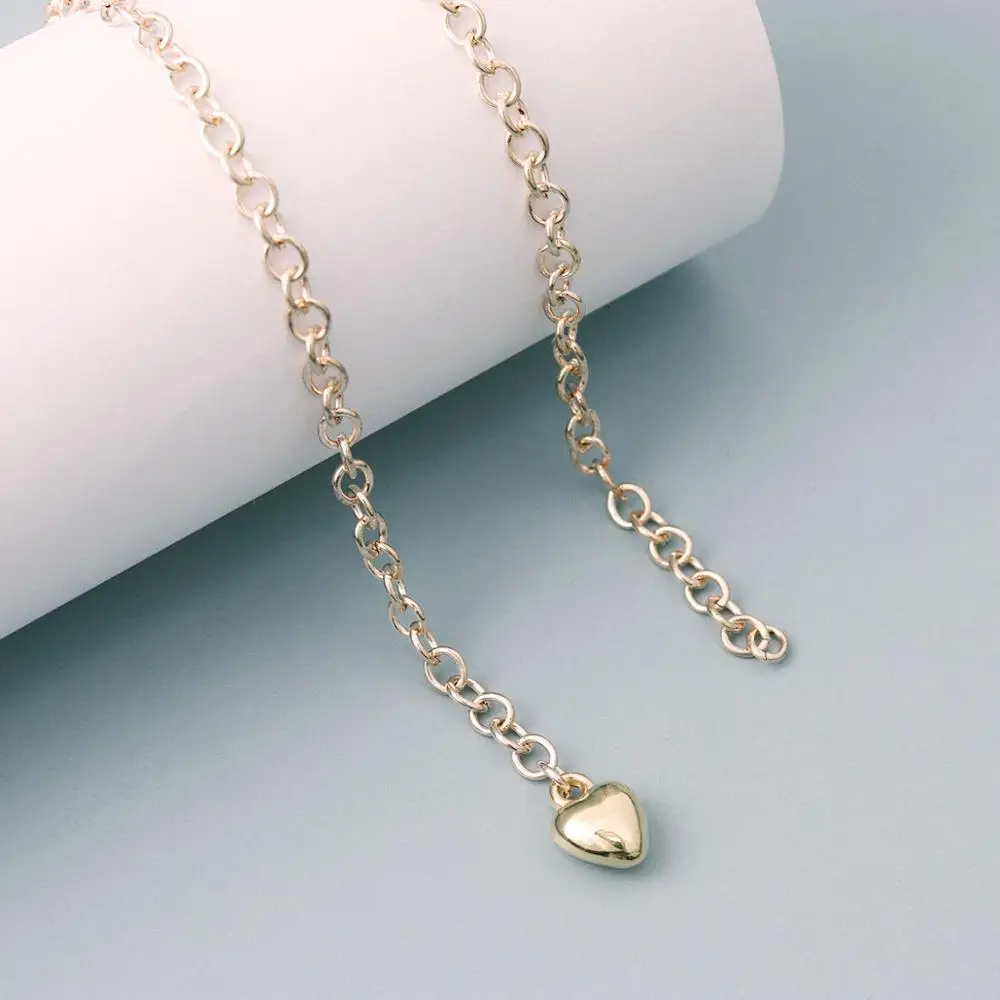 100pcs/lot 10x8mm Gold Color CCB Heart Charm Pendant Beads With Hanging for Bracelet Necklace DIY Jewelry Making Wholesale