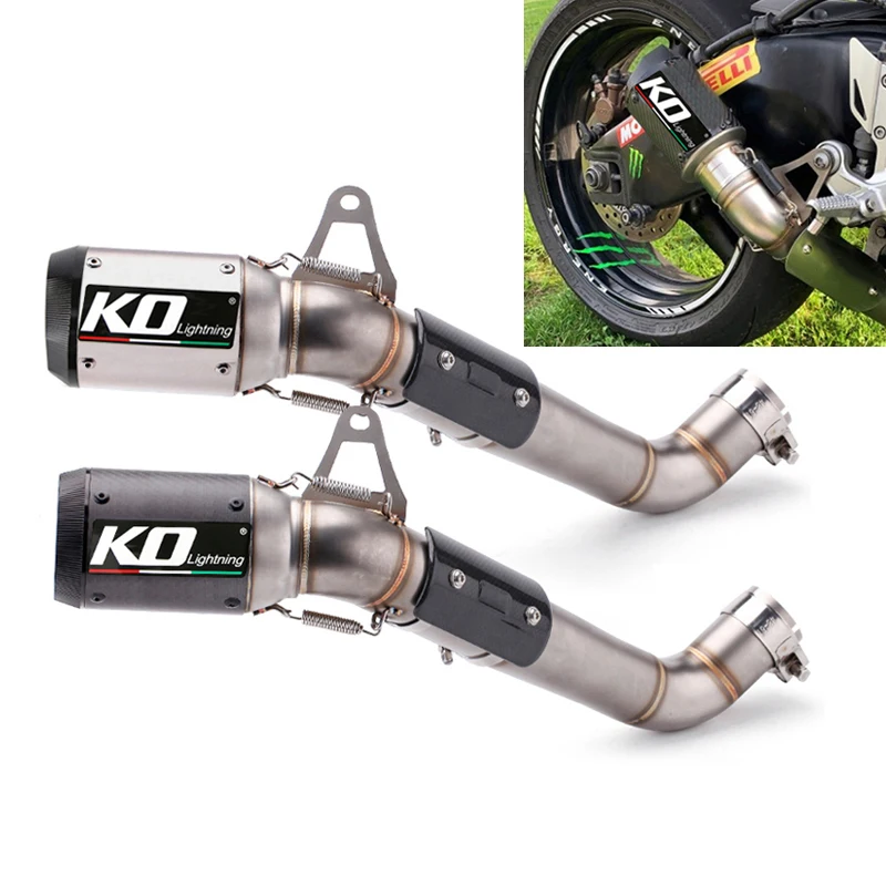 

Slip-on Exhaust Set for Honda CBR1000RR 2008-2016 Motorcycle 47mm Mid Link Pipe 60mm Muffler Escape Carbon Fiber Heat Guards