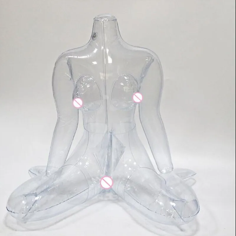 

65cm Transparent Whole Body Realistic Inflatable Female Cloth Mannequin Toroso Doll Headless Sisme Manken Display C783