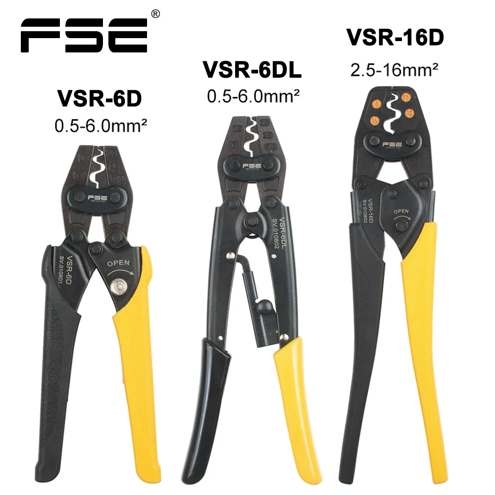 

VSR-6D VSR-6DL VSR-16D Crimping Pliers For 0.5-6mm2 20-10AWG Bare Terminals Upgraded Version Hand Tool