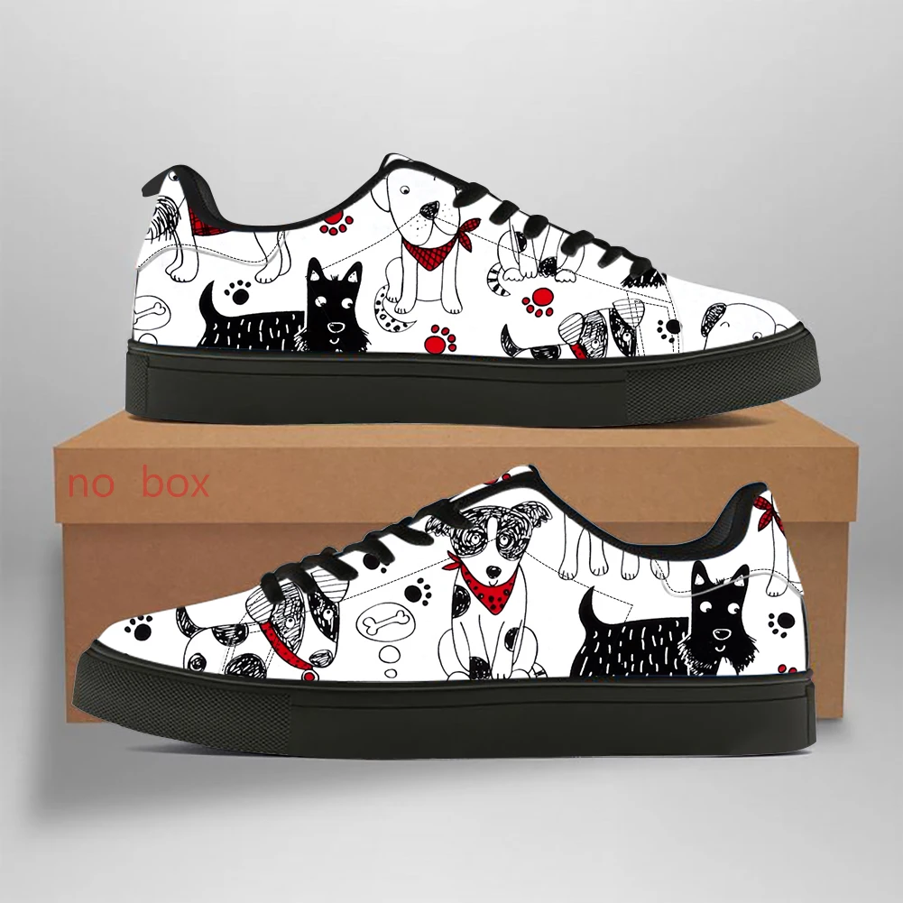 

Noisydesigns 2021 Autumn Unisex Canvas Shoes Fashion New Man Low Top Leather Breathable Cute Cartoon Dog Print Flats Casual
