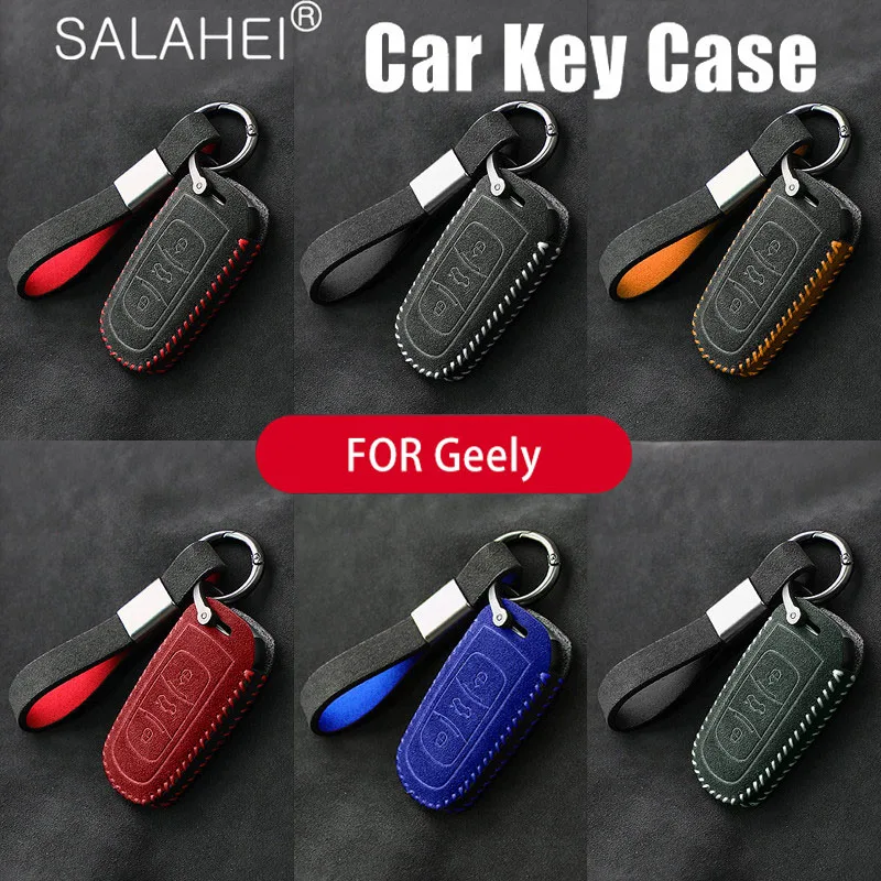 

Car Key Cover Suede Case For Geely Atlas Boyue NL3 EX7 PRO Emgrand EC7-RV GX7 EC715-RV EC718-RV SUV GT GE SC6 GC9 Borui Coolray