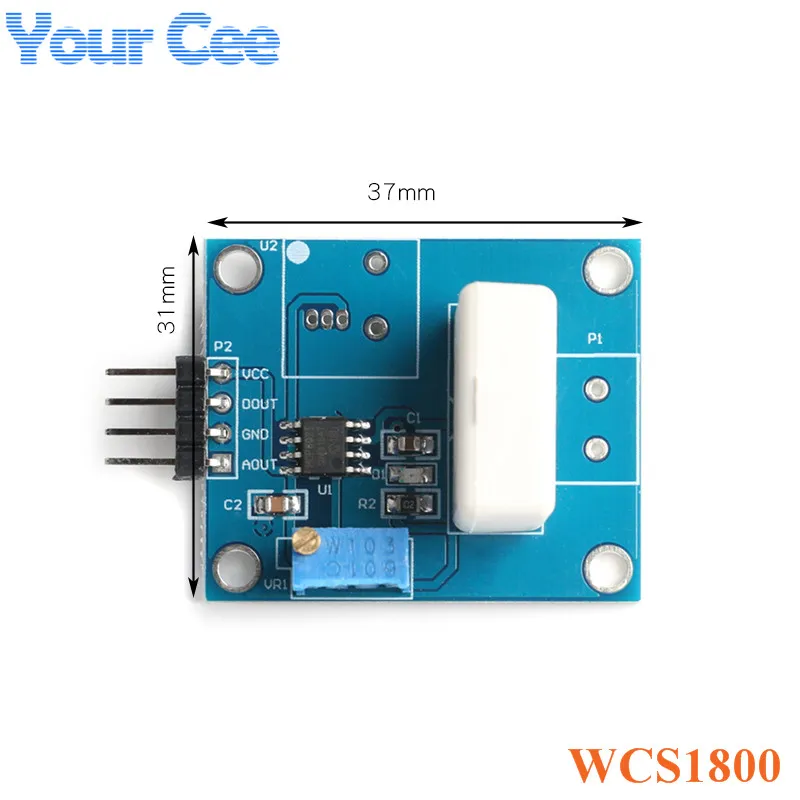 WCS1800 Hall Current Detection Sensor DC 5V 35A Short Circuit Overcurrent Detector Protection Module