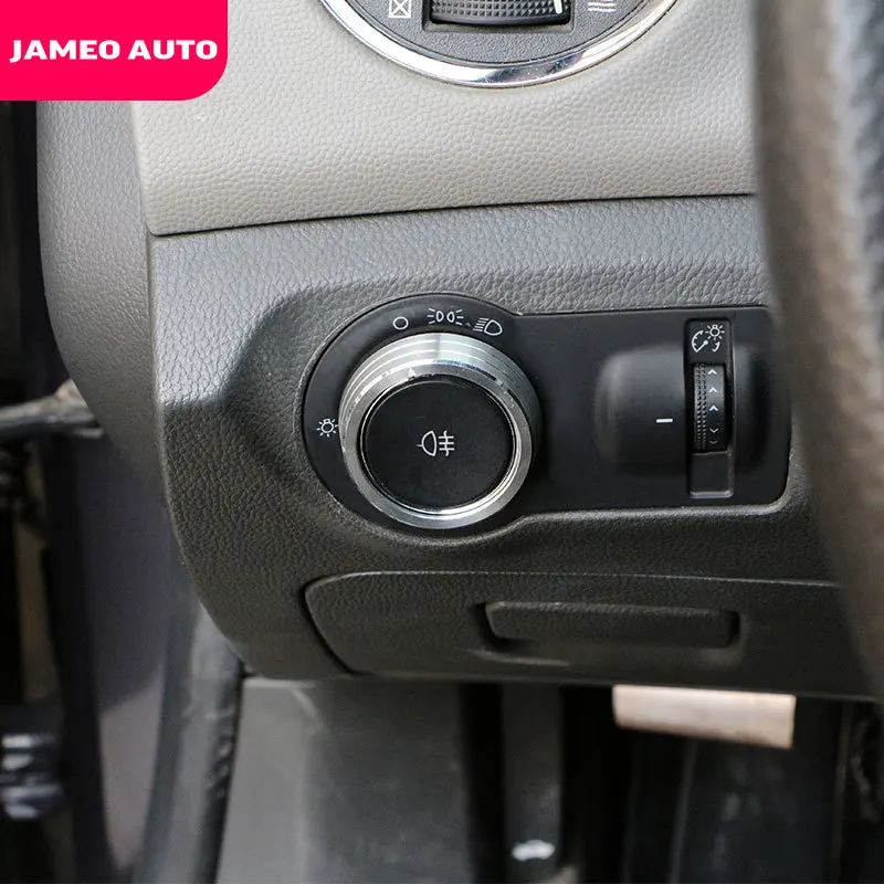 Jameo Auto Stainless Steel Car Headlight Switch Decoration Cover Sticker Trim for Chevrolet Orlando 2009 - 2018 Accessories FR