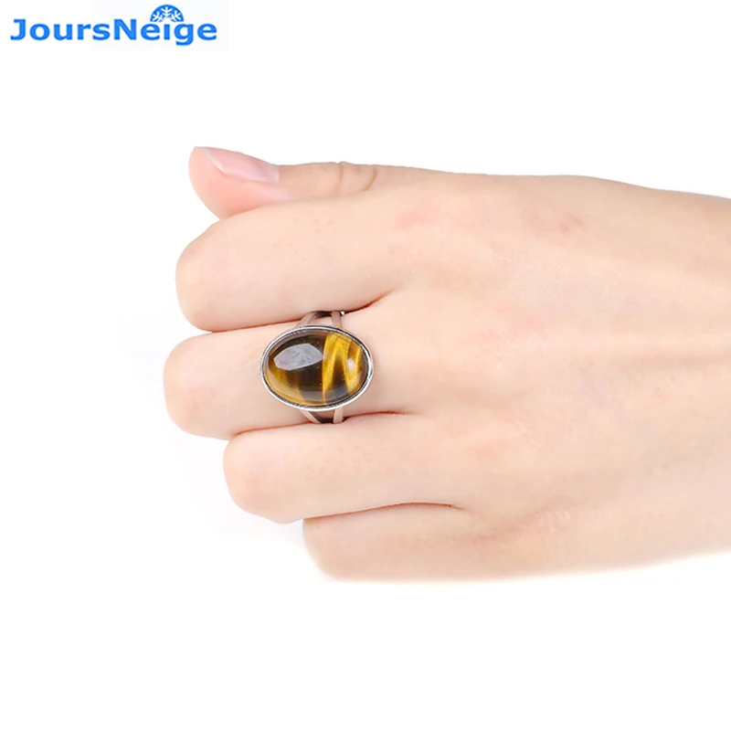 Natural Crystal Ring Yellow Tiger Eye Stone S925 Silver Mosaic Ring Men Women Crystal Rings Energy Stone Jewelry Wholesale