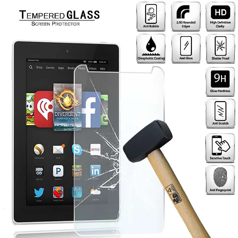 

Защитная пленка для экрана планшета, закаленное стекло для Amazon Kindle Fire HD 7 (4-е Поколение 2014 г.)