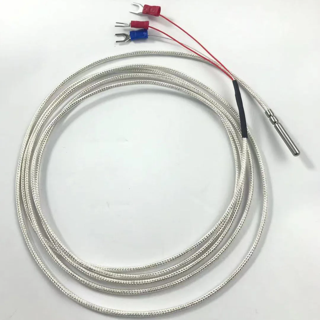 2 Meters PT100 Cable 3 Wires Temperature Sensor with PTFE Coated Probe 30mm*4mm Length*Dia.  -50-200 centigrade iSentrol