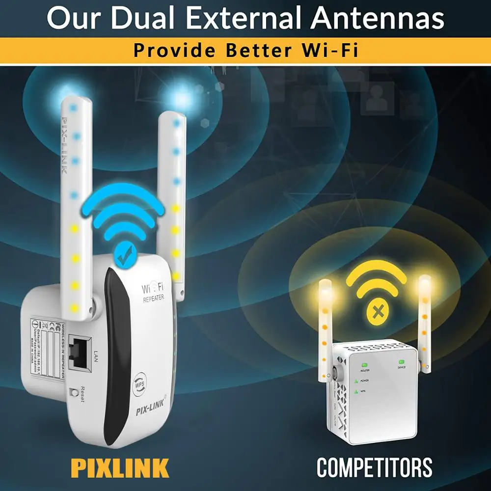 

PIXLINK 300Mbps WIFI Repeater USB WIFI Range Extender LV-WR29 2.4Ghz Signal Booster WiFi Extender Wireless Booster