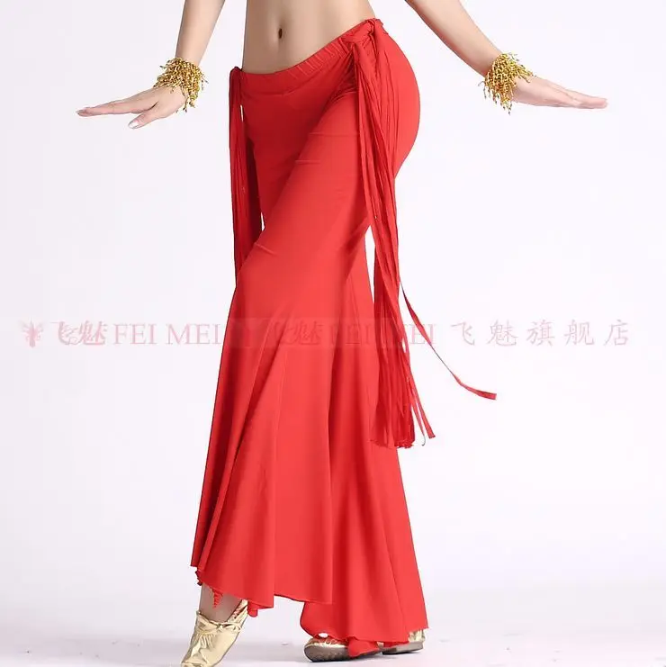 Belly dance dancing wear trousers crystal cotton long tassel belly dance pants