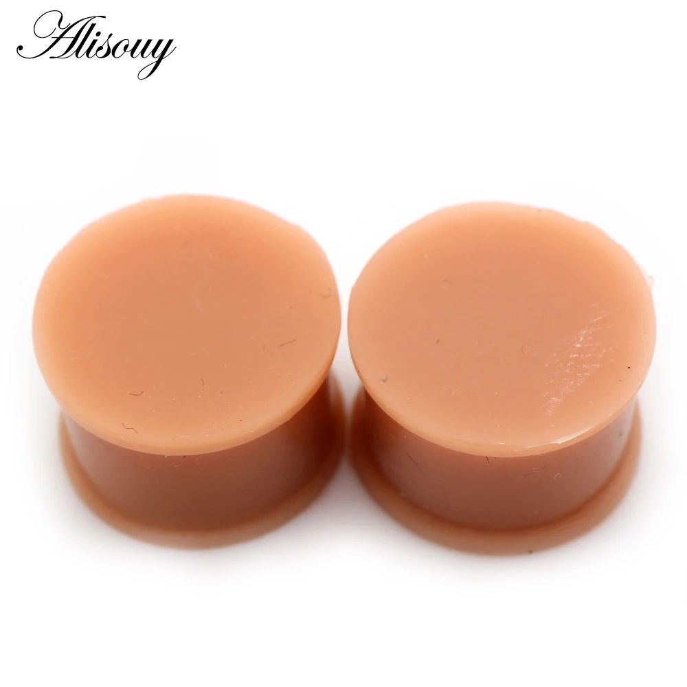 Alisouy, 2 uds., 3mm-50mm, tapones acampanados de silicona flexibles y gruesos para oreja, túnel de carne sólido, calibre de oreja de gran tamaño,