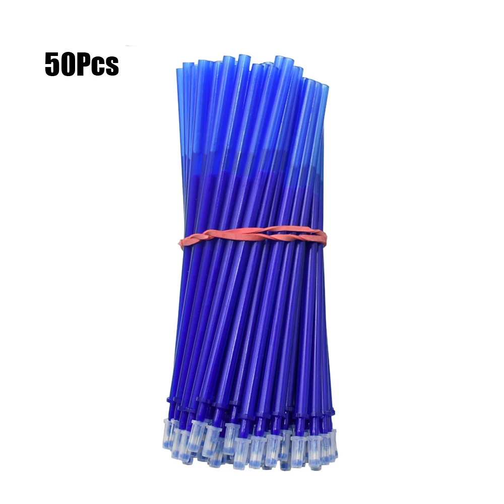 50Pcs/lot High Quality Blue Black Ink Gel Pen Erasable Refill Rod Magic Erasable Pen Refill 0.5mm School Stationery Writing Tool