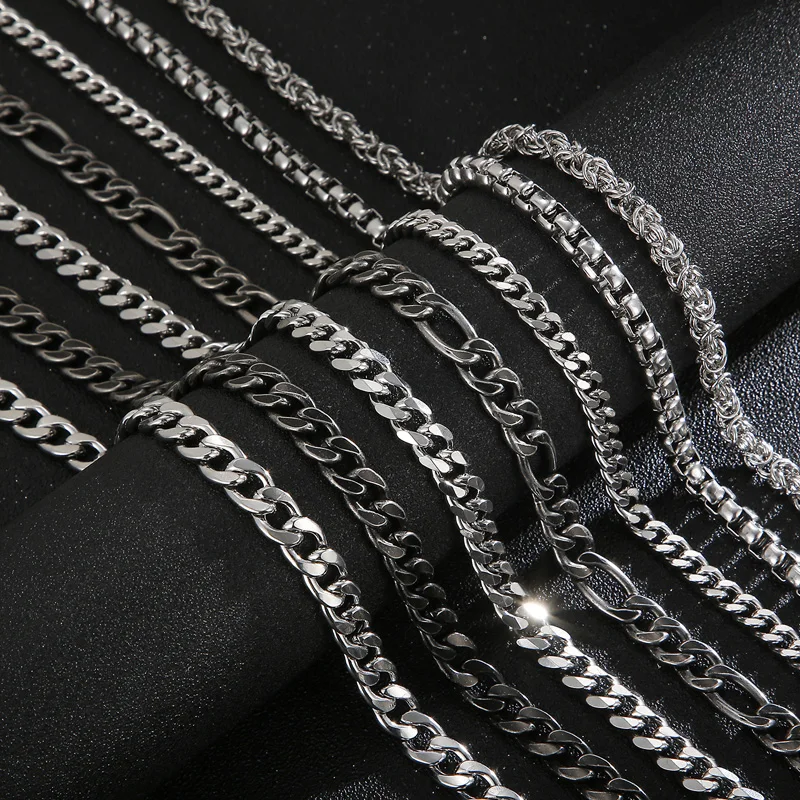 Kalen O-förmigen Kette Link Großhandel Einfache Retro Stil männer Edelstahl Zarte Halskette Schmuck – Detail 15
