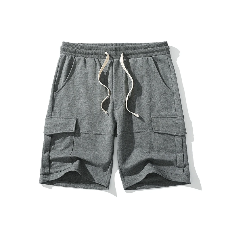 Akkad Kuti Summer Men's Army Green Cargo Shorts Cotton Loose Casual Sport Sweatshorts Streetwear Multi-Pockets Oversize Shorts