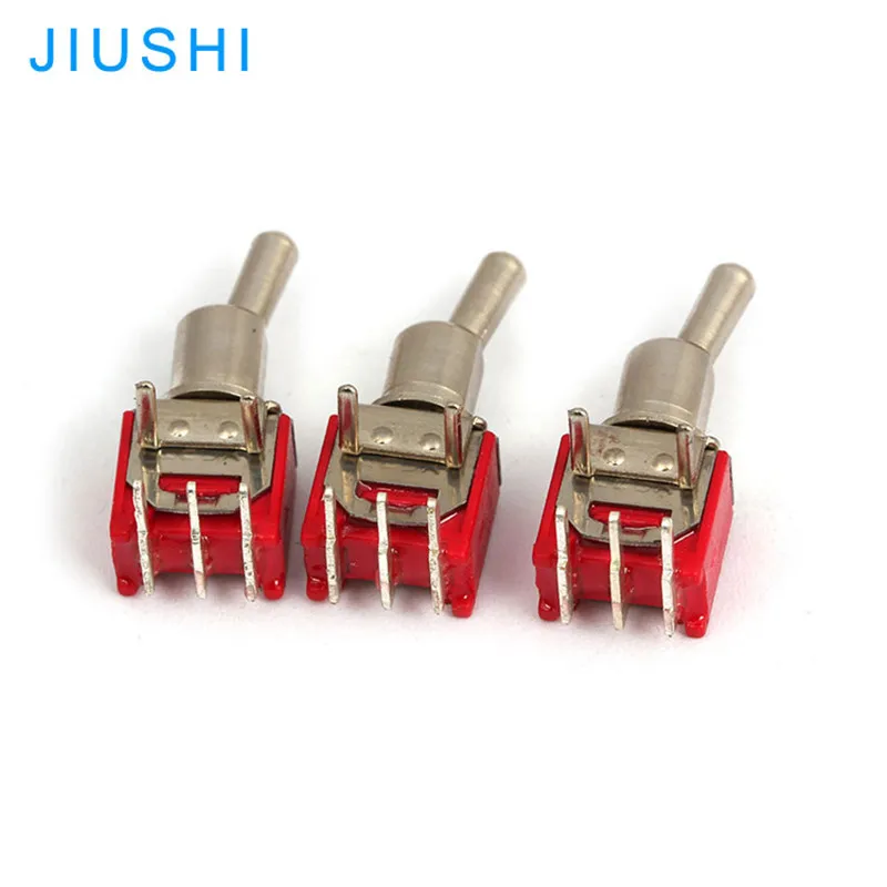 10pcs SMTS -102C3 mini toggle switch 6mm 2  Position 3 pins bent terminal