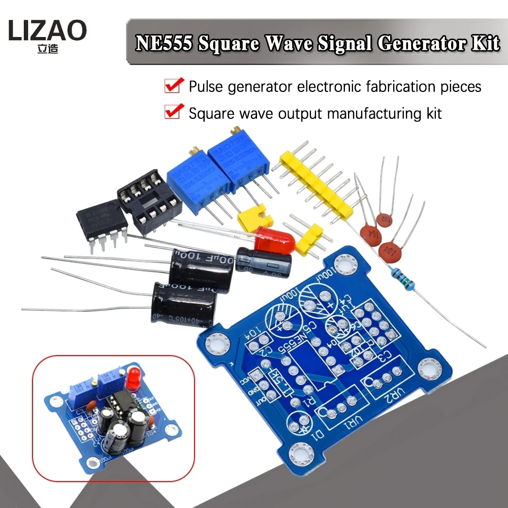 NE555 Generator impulsów impuls rozrusznik cykl pracy i częstotliwość regulowany moduł DIY zestaw oscylator kwadratowy Generator sygnału fali