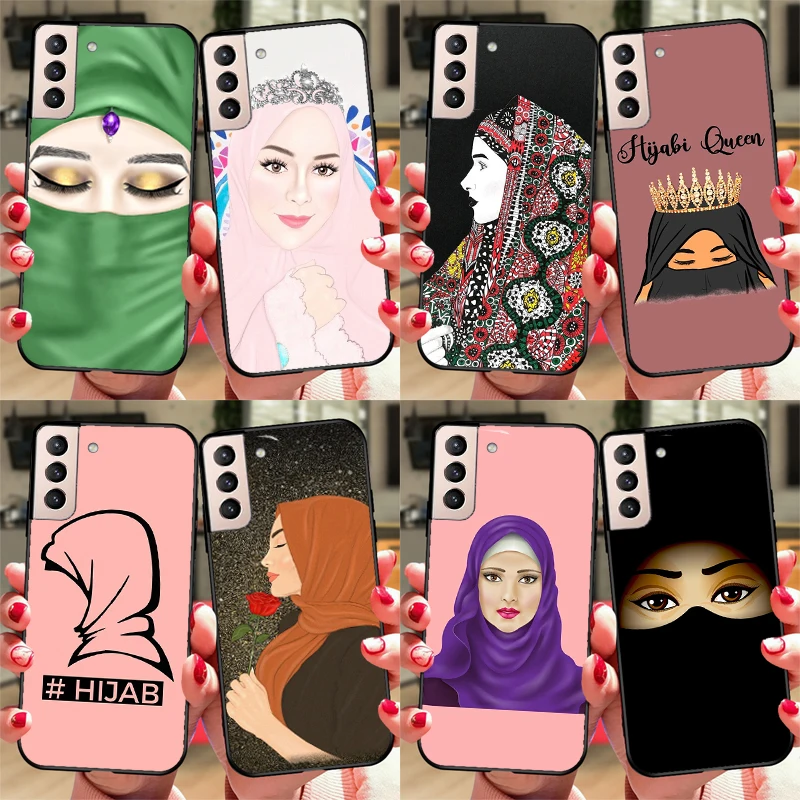 Capa de telefone para Samsung Galaxy, muçulmano, islâmico, árabe, hijab, caso de menina, Galaxy S23 Ultra, nota 20, 10, S9, S10 Plus, S20, S21, FE, S22