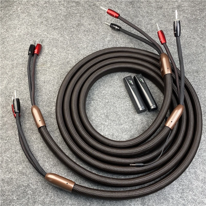 Kabel Speaker OAK hifi colokan to Spade Banana berlapis perak kabel Audio HiFi PSC dengan 72V DBS
