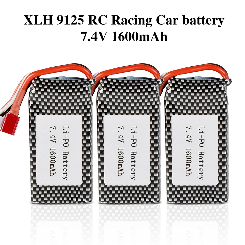 25-DJ02 XLH 7.4V 1600mah Lipo Battery For Xinglehong 9125 Remote Control RC Racing Car Spare Parts 9125 battery Accessory