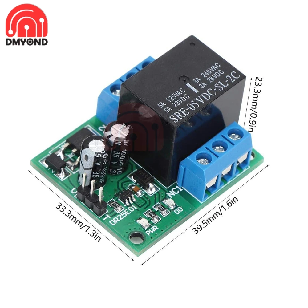 DC 5V/12V 3-5A Double Pole Double Throw DPDT Relay Module Self-locking Bistable Switch Low Pulse Trigger Board for PLC LED Motor