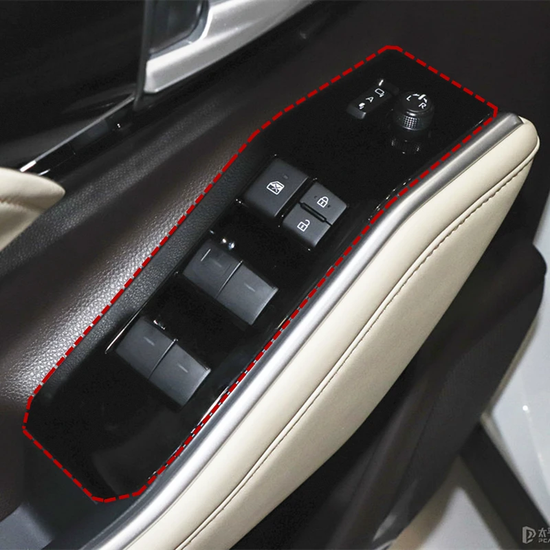 

Auto ABS Carbon Fiber Mahogany Glass Upgrade Control Panel Decorative Cover Car Accessories For Toyota Highlander XU70 2021 2022