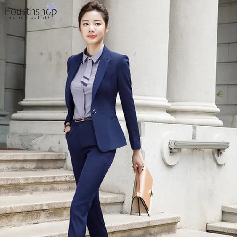 female dress pants suits Women's Suit Pants- Poly Flat Front piece pantsuit for women Business Suit for Women Peak