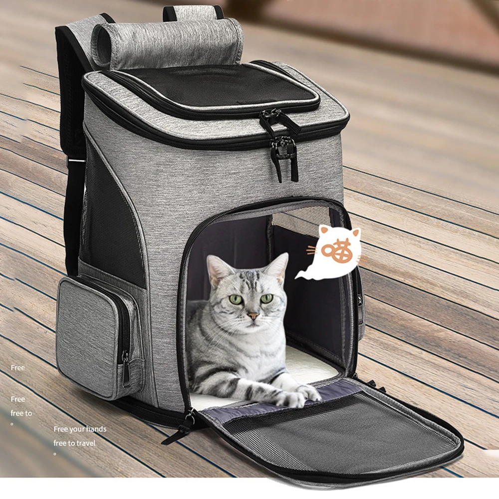 

Cats Carrier Backpack Breatheable Mesh Pet Carrier Bag For Cats Dogs Puppy Durable Oxford Cloth Outdoor Travel Fodable