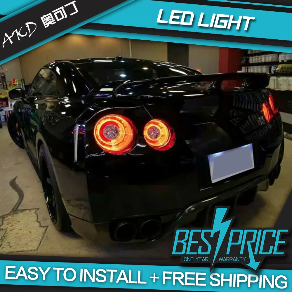 AKD Car Styling for Nissan GT-R LED Tail Light 2009-2017 GTR Tail Lamp LED DRL Turn Signal Brake Reverse auto Accessories