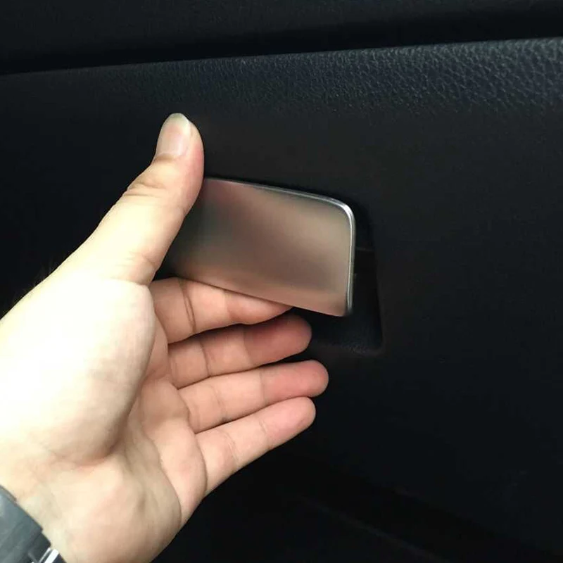 

For Mercedes Benz GLA X156 CLA C117 A Class W176 Copilot Glove Box Panel Decoration Cover Trim Stainless Steel Car Accessories