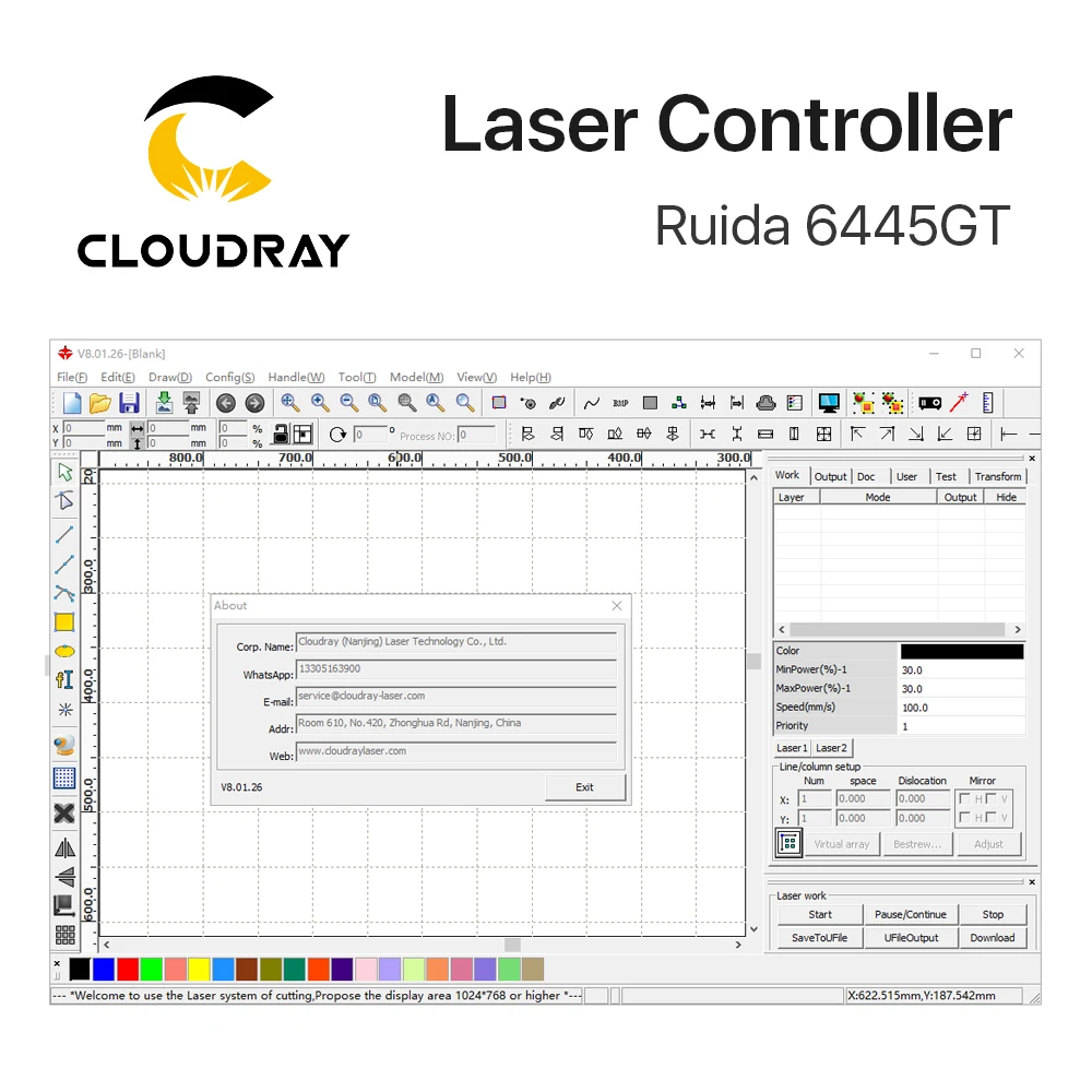 Cloudray New Arrival Ruida Controller 6445GT Touch Screen White/Black Color for Co2 Laser Engraving Cutting Machine Upgrade