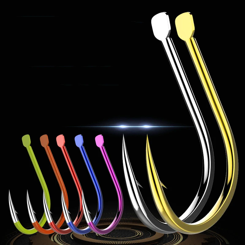 Fishing Hooks Barbed Carp Hook High Carbon Steel Sea Field Fishing Sabiki Black Fishhooks Fly Fishing Accessories Tackle 50PC