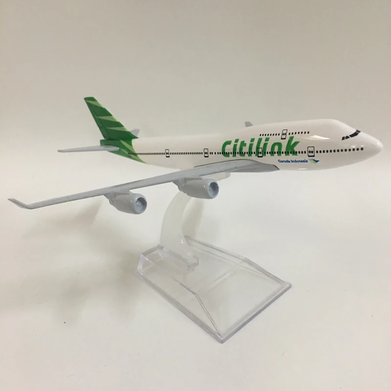 JASON TUTU 16cm Plane Model Airplane Model Citilink Indonesia Boeing 747 Aircraft Model 1:400 Diecast Metal Airplanes Plane Toy